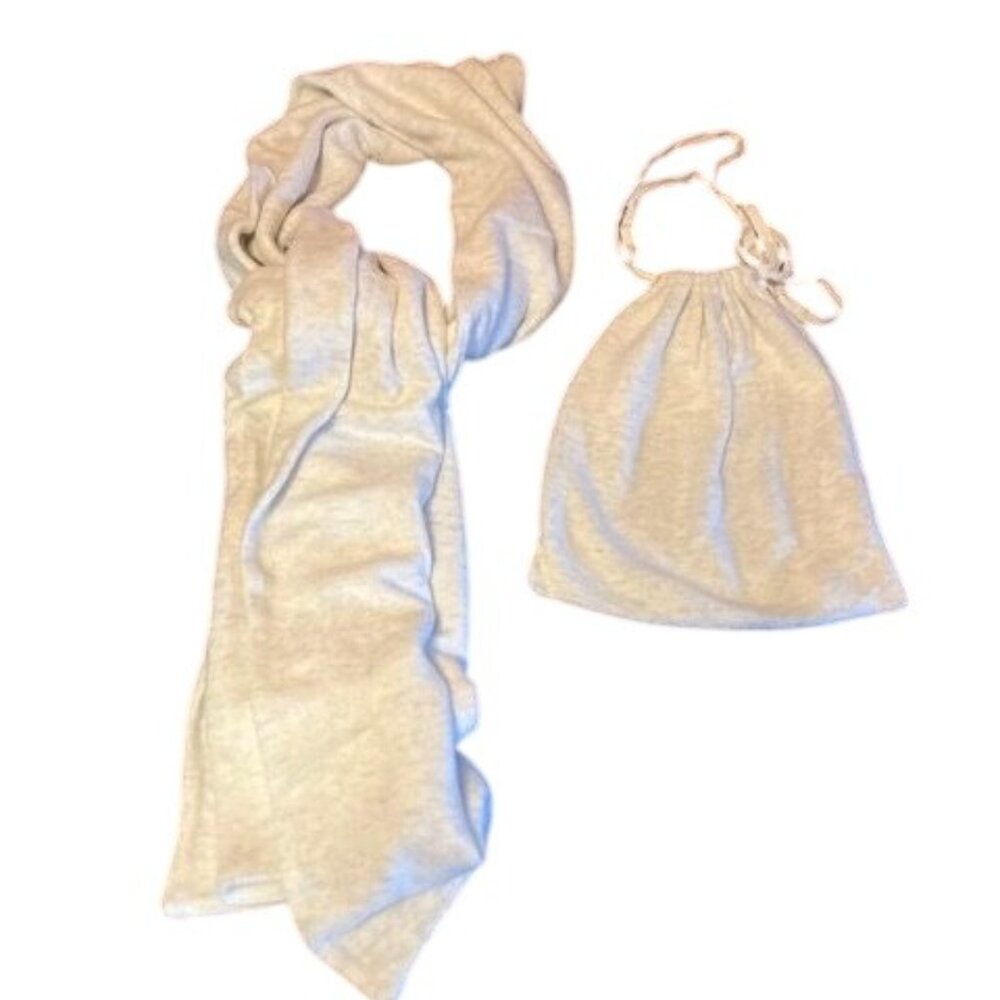 La Cera  Scarf & Bag Set Light Gray  Versatile accessory set‎